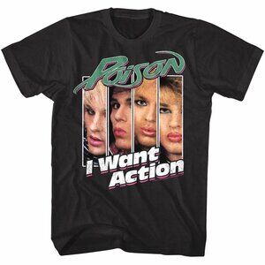 Poison "I Want Action" Album Cover Art Graphic Tee Unisex Rock Band Tour Shirt51